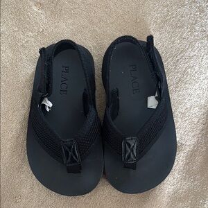 Place Kids Black Flip Flops